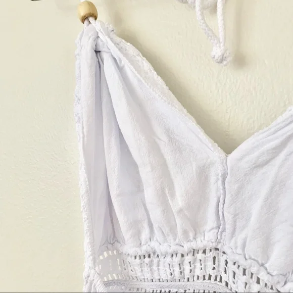 | crochet backless tie halter beach summer cover up dress | - Picture 10 of 10